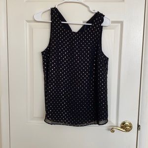 Black and gold J Crew top size xs